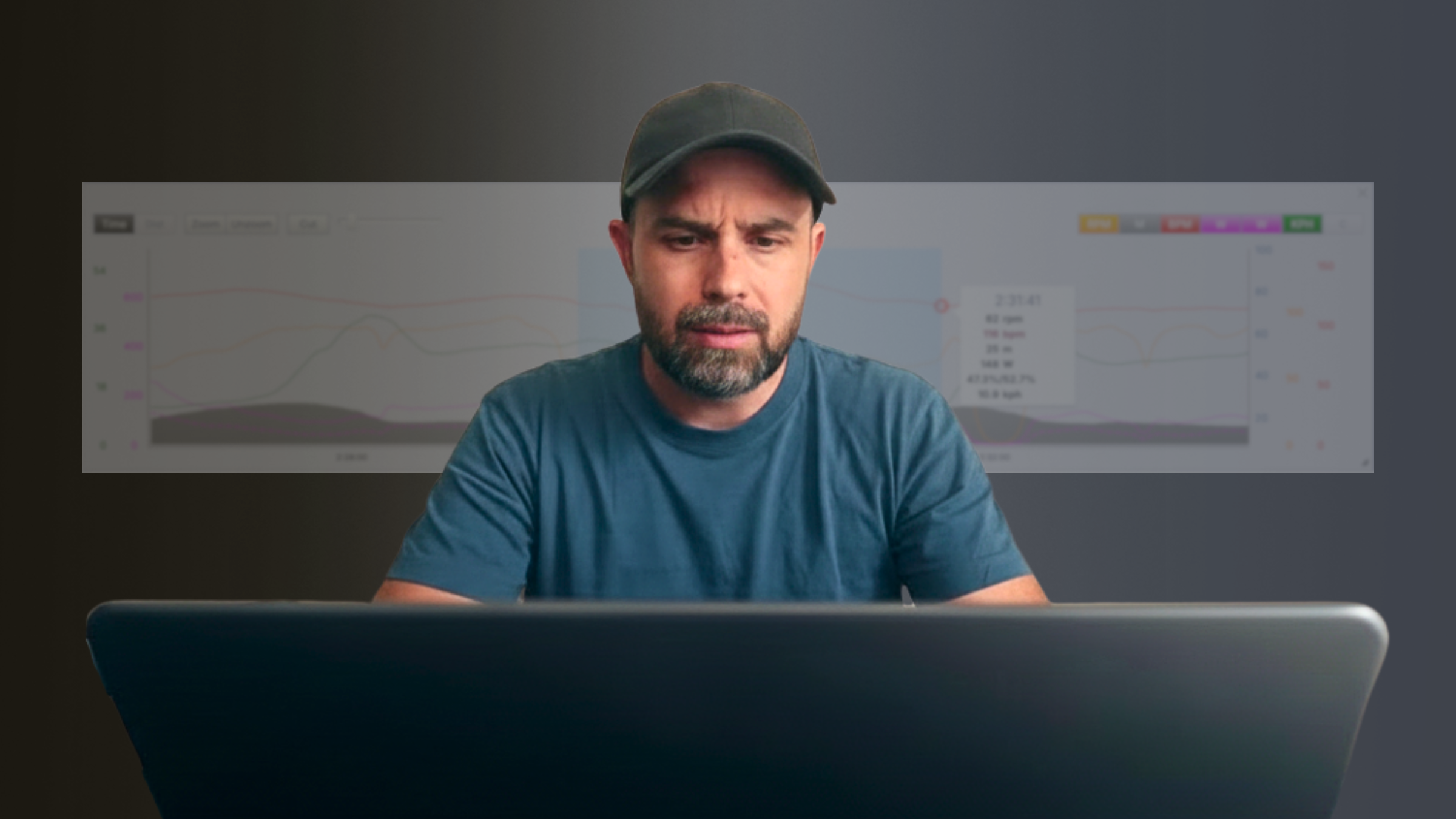 Damian Ruse working at a laptop